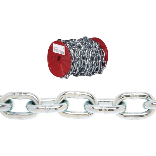 Chaîne ronde Proof Campbell, Acier &agrave; faible teneur en carbone, 3/16" x 100' (30,4 m) l, Calibre 30, Charge d'utilisation 800 lb (0,4 tonne) We Share Industrial Supply