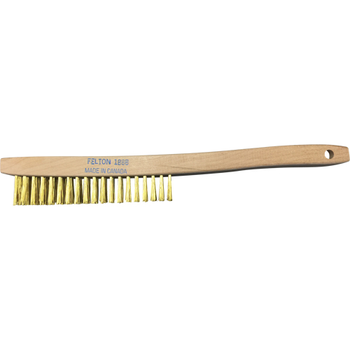 Brosses de nettoyage &agrave; manche recourb&eacute;, Laiton, 4 x 19 rangs de fils, Longueur 14" We Share Industrial Supply