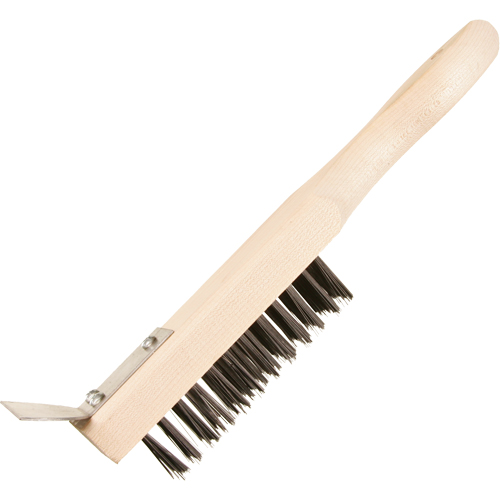 Brosse de nettoyage avec racloir, Acier, 5 x 13 rangs de fils, Longueur 11-3/8" We Share Industrial Supply
