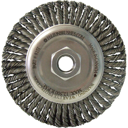 Wire Wheel Brushes, 5-7/8" Dia., 0.02" Fill, 5/8"-11 Arbor, Steel We Share Industrial Supply