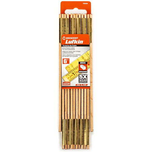R&egrave;gle de maçon surdimensionn&eacute; Red End, 6' lo, Bois, Graduations de 1/16" We Share Industrial Supply