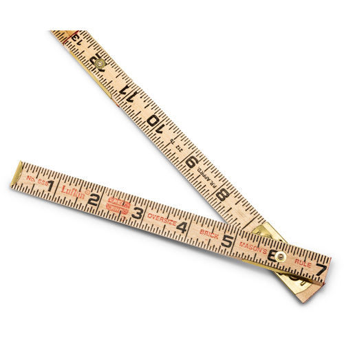 R&egrave;gle de maçon surdimensionn&eacute; Red End, 6' lo, Bois, Graduations de 1/16" We Share Industrial Supply