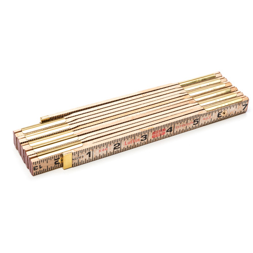 R&egrave;gle Red End avec deux rallonges de r&egrave;gle &agrave; glissi&egrave;re de 6", 6' lo, Bois, Graduations de 1/16" We Share Industrial Supply