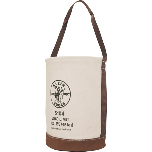 Seau avec fond en cuir, 17" h, Toile, Beige We Share Industrial Supply