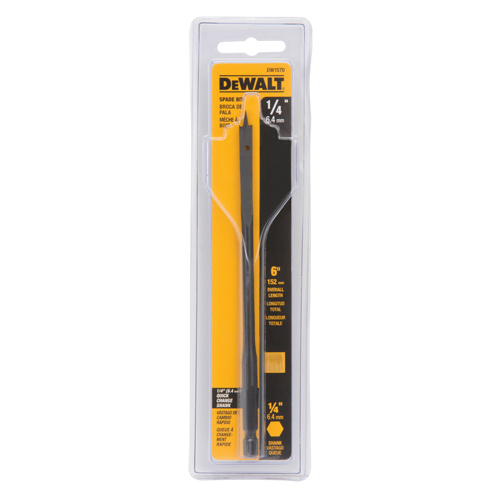 Spade Drill Bit, 1/4" Diameter, 1/4" Shank, 6" Length We Share Industrial Supply