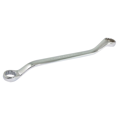 Box End Wrench, 12 Point, 17 mm x 19 mm, 15° Offset, Chrome Finish We Share Industrial Supply