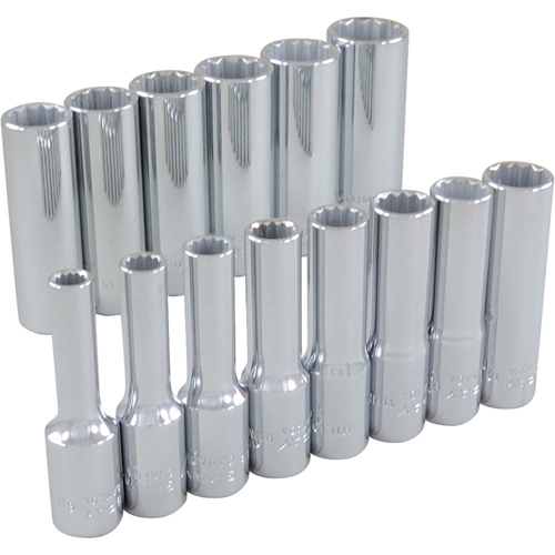 Jeu de douilles, 14 Mcx, Prise de 3/8", Profond We Share Industrial Supply