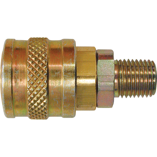 Raccords rapides - 1/4" industriel, &agrave; soupape/1 voie - Raccords automatiques, Laiton We Share Industrial Supply