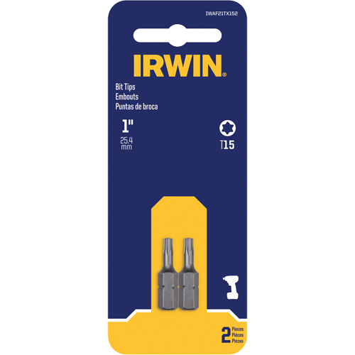 Embouts de tournevis &agrave; ins&eacute;rer, Torx, T-15, Prise 1/4" We Share Industrial Supply