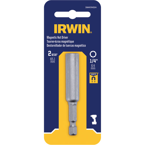Nutsetter, 1/4" Tip, 1/4" Drive, 2-9/16" L, Magnetic We Share Industrial Supply