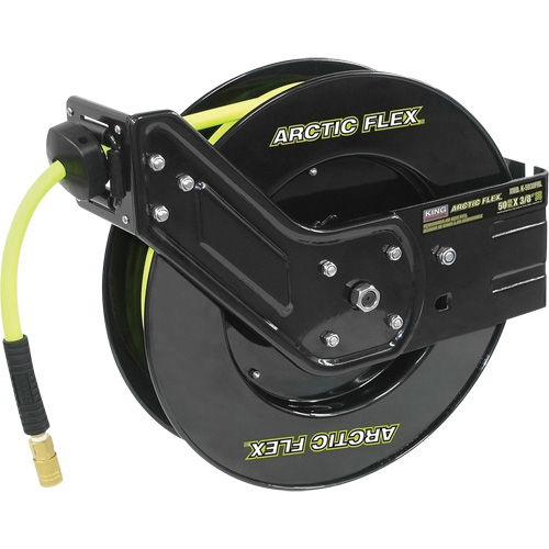 Retractable Hose Reel with Hybrid Polymer Hose, Air, 3/8" x 50', Single Hose, 300 psi We Share Industrial Supply