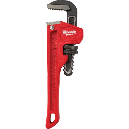 Pipe Wrench, 3/4" Jaw Capacity, 6" Long, Powder Coated Finish We Share Industrial Supply