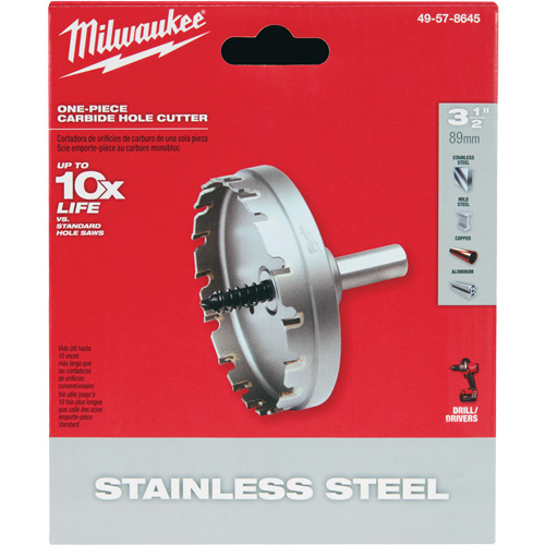 Scies-cloches au carbure monobloc, 3-1/2", Profondeur de la coupe de 3/16" We Share Industrial Supply