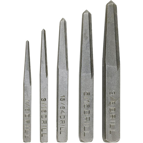 Jeu d'extracteurs &agrave; vis, Acier au chrome, 5 Morceaux We Share Industrial Supply