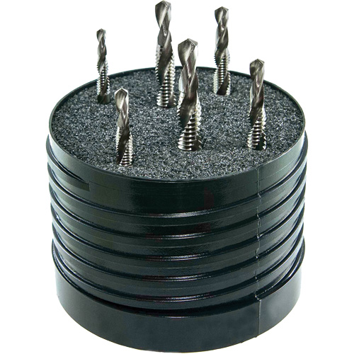 Jeu de tarauds & forets combin&eacute;s DRILLCO, 6 morceaux, Acier rapide We Share Industrial Supply