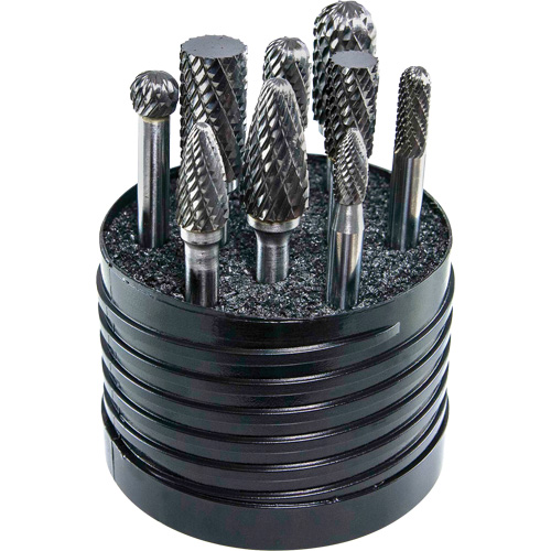DRILLCO Magnum SET 1 Solid Carbide Single Cut Burr Set, 8 Pieces We Share Industrial Supply