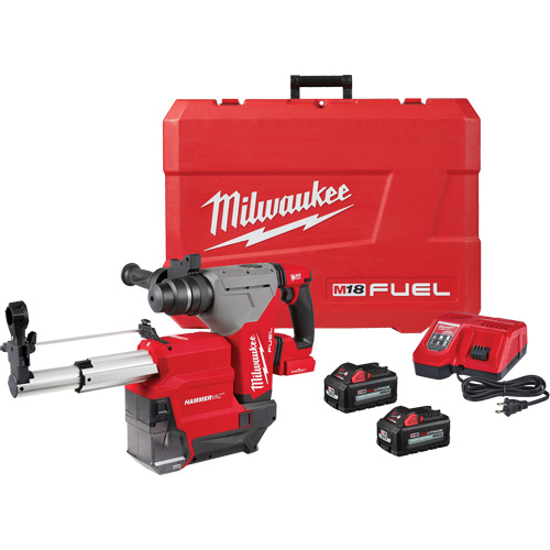 Marteau rotatif M18 Fuel SDS Plus avec ensemble d&eacute;poussi&eacute;reur Hammervac, 18 V, 1-1/8" - 3", 800 tr/min We Share Industrial Supply