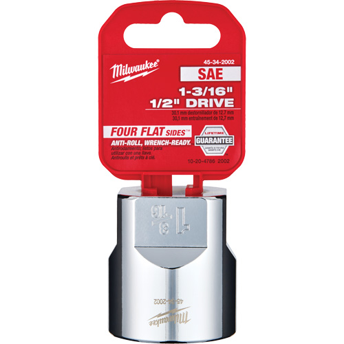 SAE Socket with Four Flat Sides, 1-3/16", 1/2" Drive, 6 Points We Share Industrial Supply