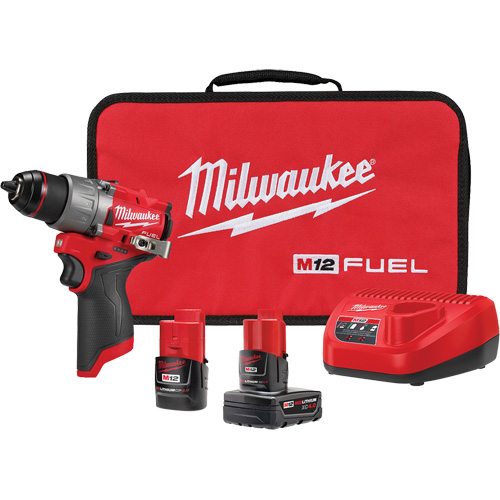 Ensemble perceuse/visseuse M12 Fuel, Lithium-ion, 12 V, Mandrin 1/2", Couple 400 lb-po We Share Industrial Supply