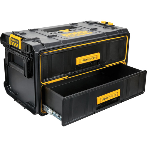 Unit&eacute; &agrave; deux tiroirs ToughSystem 2.0, 12-1/3" x 12-3/5", Noir/Jaune We Share Industrial Supply