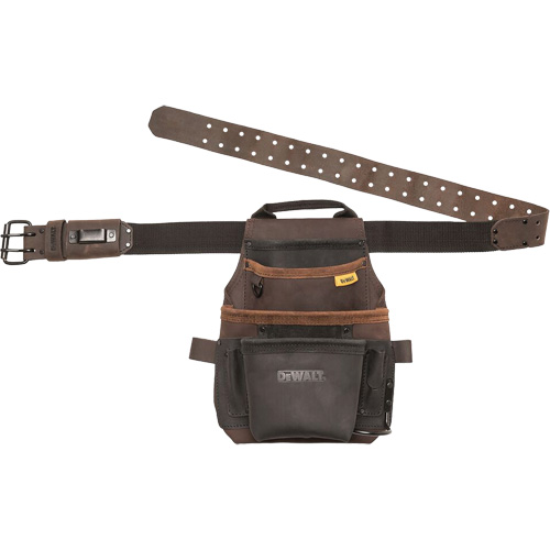 Tool Pouch & Belt, Multiple Tool Holder, Leather, 12 Pockets We Share Industrial Supply