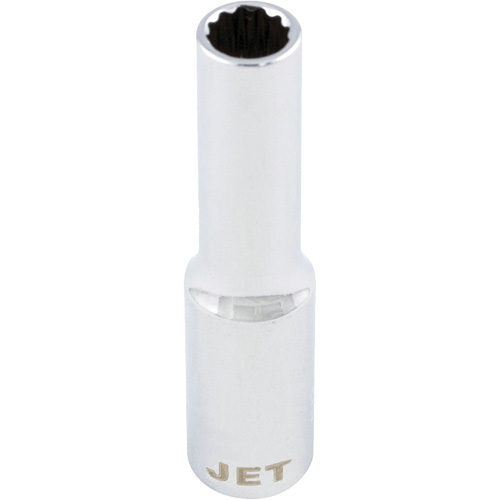 Douille chrom&eacute;e, 8 mm, Prise 1/4", 12 pans, Profond We Share Industrial Supply