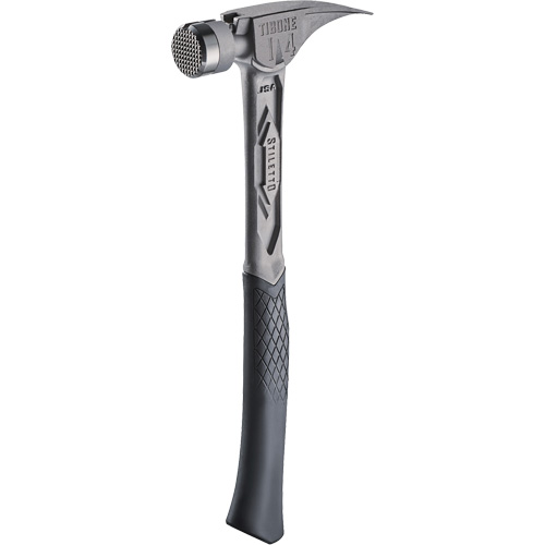 TIBONE Milled Titanium Framing Hammer, 14 oz., Solid Steel Handle, 15-1/4" L We Share Industrial Supply