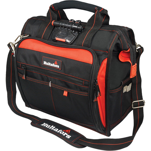 Sac &agrave; outils &eacute;clair&eacute; pour technicien, Polyester balistique, Noir/Rouge We Share Industrial Supply