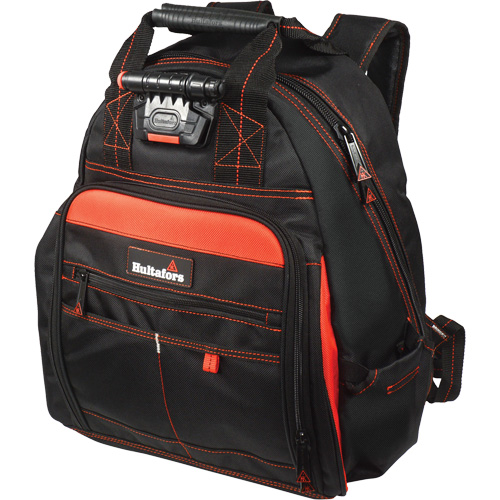 Lighted Tool Backpack, Black/Red, Ballistic/Polyester We Share Industrial Supply
