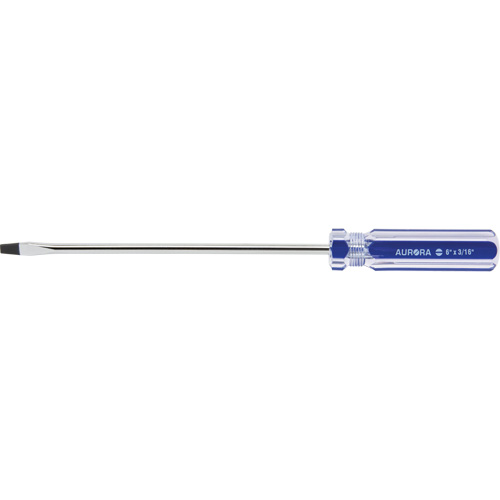 Tournevis &agrave; fente bleu transparent avec bandes, Tige de 3/16", Ronde, Prise en Plastique We Share Industrial Supply