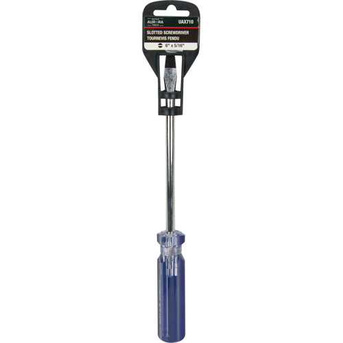 Tournevis &agrave; fente bleu transparent avec bandes, Tige de 5/16", Ronde, Prise en Plastique We Share Industrial Supply