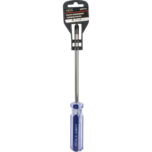 Tournevis Philips bleu transparent avec bandes, #3, Prise Plastique We Share Industrial Supply