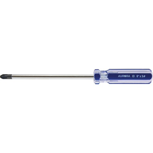 Tournevis Philips bleu transparent avec bandes, #3, Prise Plastique We Share Industrial Supply