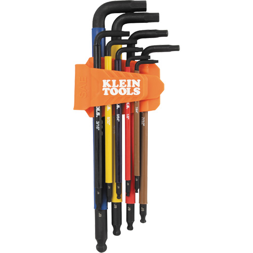 Jeu de cl&eacute; hex de style L extra longues et chromocod&eacute;es avec support, 9 mcx, Imp&eacute;rial We Share Industrial Supply