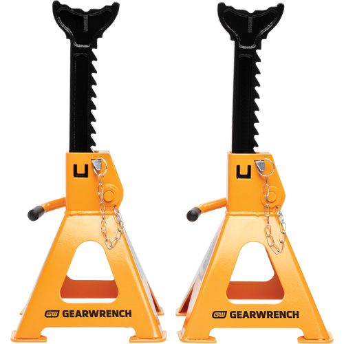 Ratcheting Jack Stand, Locking Pin, 3 tons Capacity, 11-3/4" - 17-1/2" H We Share Industrial Supply