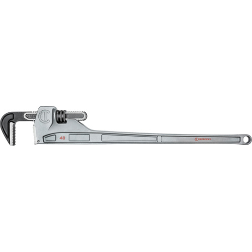 Pipe Wrench, 6" Jaw Capacity, 48" Long, Powder Coated Finish, Non-Ergonomic Handle We Share Industrial Supply