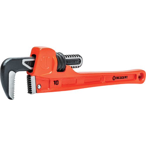 SLIM JAW Pipe Wrench, 1-9/10" Jaw Capacity, 10" Long, Powder Coated Finish, Non-Ergonomic Handle We Share Industrial Supply