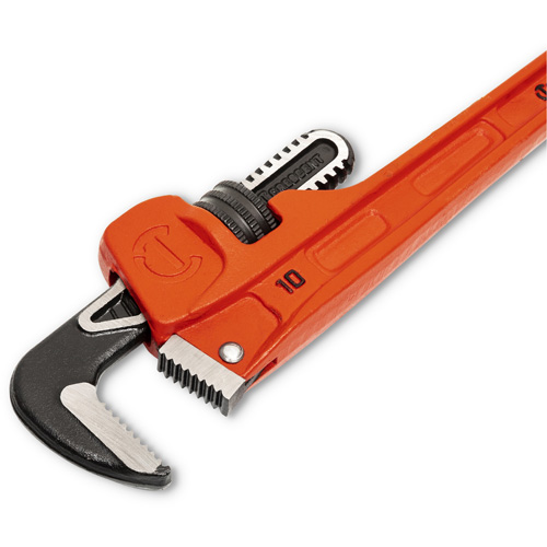 SLIM JAW Pipe Wrench, 1-9/10" Jaw Capacity, 10" Long, Powder Coated Finish, Non-Ergonomic Handle We Share Industrial Supply