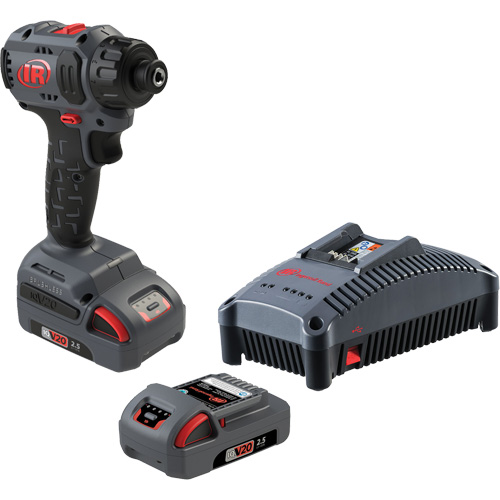 Cordless Compact Screwdriver Kit, 1/4", 37 ft-lbs Max. Torque, 20 V, Lithium-Ion We Share Industrial Supply
