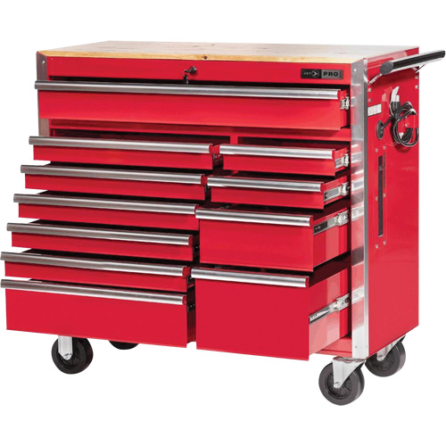 PRC4211 Armoire roulante de s&eacute;rie Pro, 11 tiroirs, 42" la x 18" p x Rouge We Share Industrial Supply