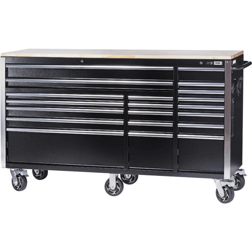 HDRC7220 HD Series Roller Cabinet, 20 Drawers, 72" W x 24" D x 42-3/10" H, Black We Share Industrial Supply