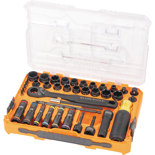 Jeu complet de douilles &agrave; chocs ouvertes & basculantes KNECT, 39 Mcx, Chocs We Share Industrial Supply
