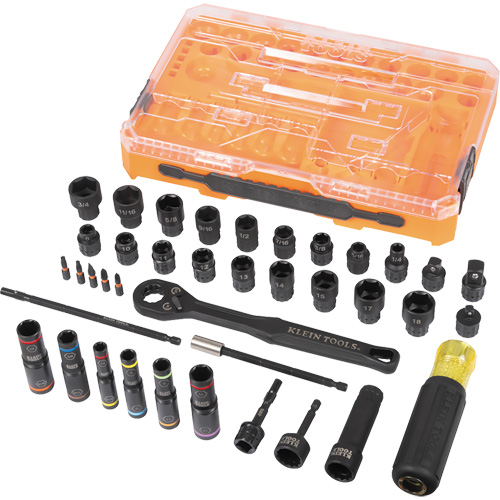 Jeu complet de douilles &agrave; chocs ouvertes & basculantes KNECT, 39 Mcx, Chocs We Share Industrial Supply