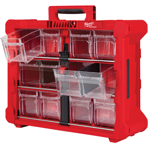 PACKOUT Tilt Bin Organizer, 15-1/5" x 19-7/10" x 6-7/10", Black/Red We Share Industrial Supply