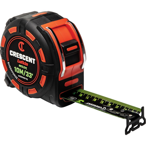Shockforce NITE EYE Tape Measure, 1-1/4" x 35'/10 m, Metric/SAE Graduations We Share Industrial Supply