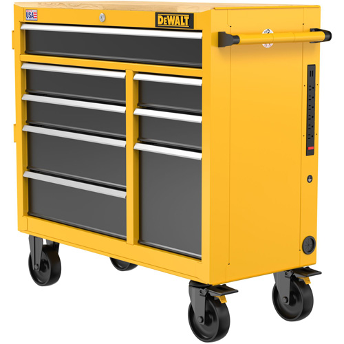 Heavy-Duty Mobile Workstation, 8 Drawers, 40" W x Yellow We Share Industrial Supply