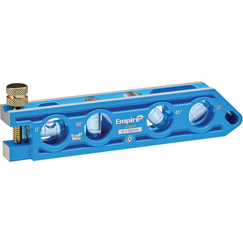 Niveau torpille moul&eacute; sous pression TRUE BLUE, 6" lo, Aluminium, 4 fioles We Share Industrial Supply