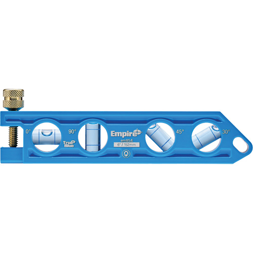 Niveau torpille moul&eacute; sous pression TRUE BLUE, 6" lo, Aluminium, 4 fioles We Share Industrial Supply