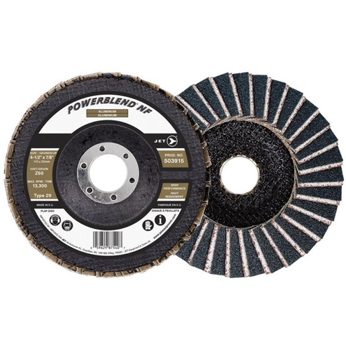 POWERBLEND NF Flap Disc, 4-1/2" x 7/8", Type 29, Z60 Grit, Zirconia Alumina We Share Industrial Supply