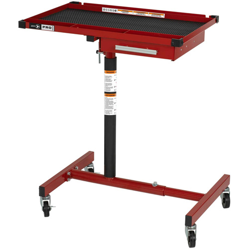 Plateau &agrave; outils pour sous le capot &agrave; hauteur ajustable JUHT-220S, 1 tiroirs, 19-7/8" lo x 28-3/4" la x 47-3/4" h, Noir/Rouge We Share Industrial Supply